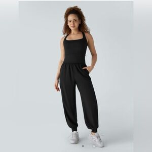 NWT Halara slit leg jumpsuit, black, size medium